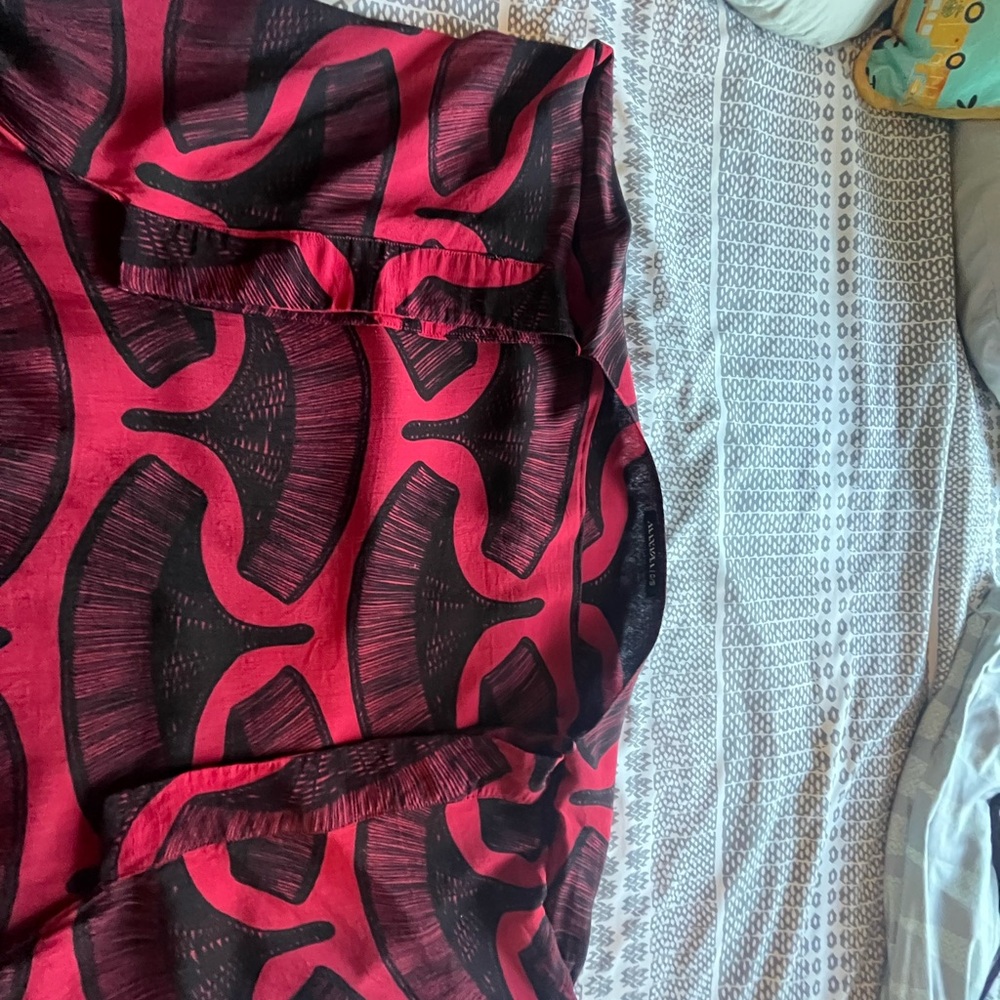 Manaola Red and Black Long Sleeve Dress - Picture 9 of 14